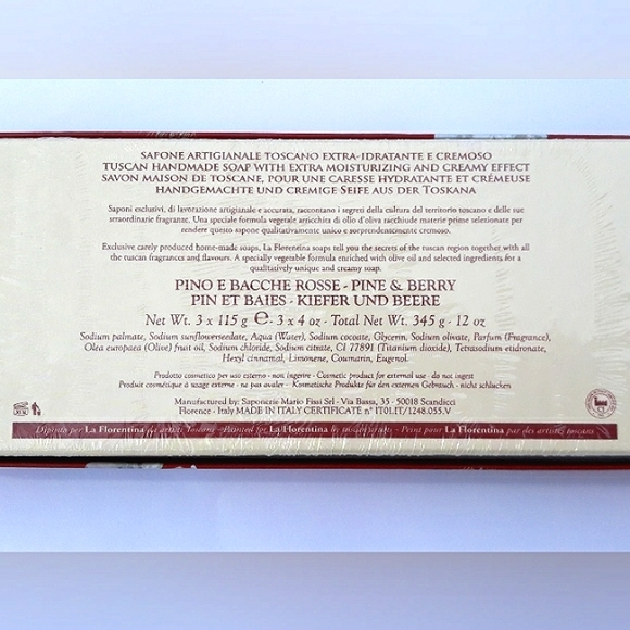 Three (3) Pine & Berry Soaps Gift Box Set (Made in Italy) by La Florentina - Picture 7 of 7